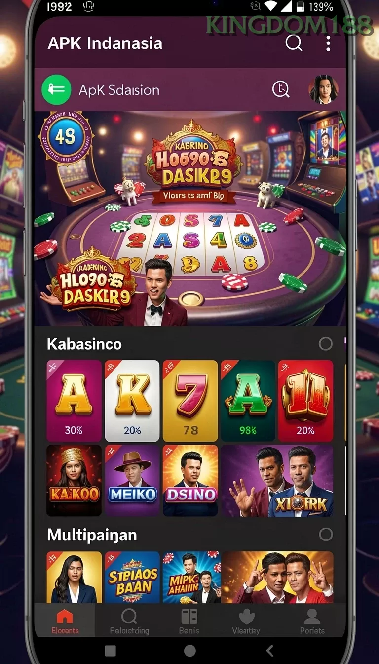 Cuplikan layar TTT888 — menu navigasi