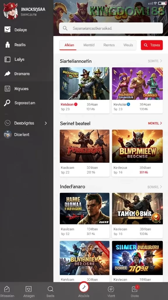 Cuplikan layar KETUA — menu navigasi